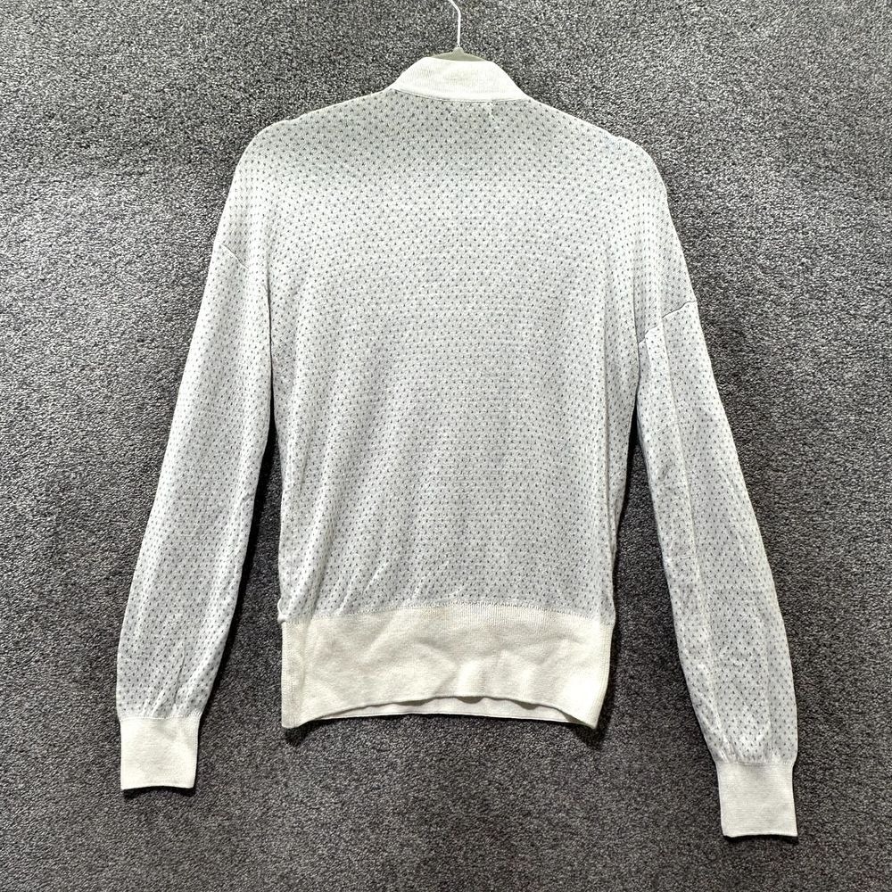 Garnet Hill Tendu Cotton Sweater Women XS Dot Print Pima Cotton Relaxed V Neck - Picture 2 of 13